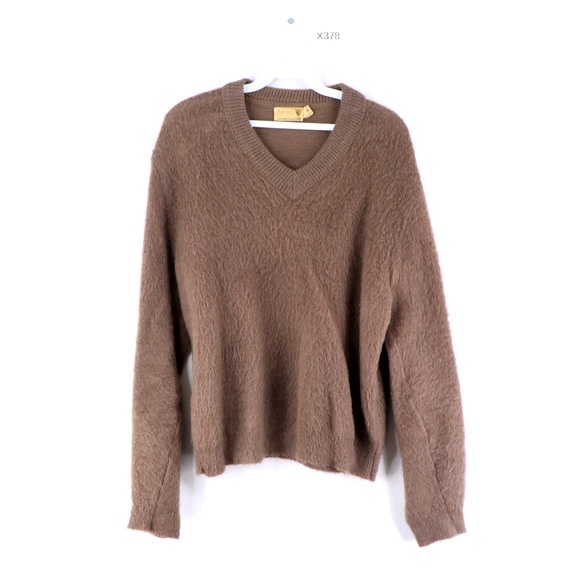 Vintage 60s Rockabilly Wool Mohair V Neck Sweater